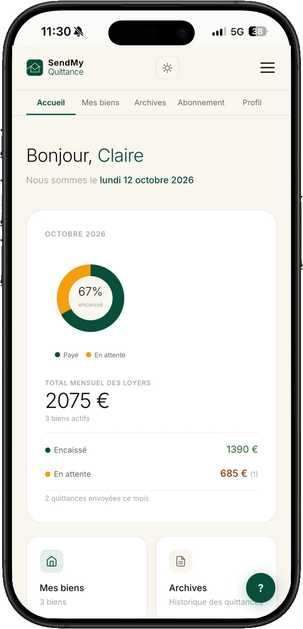 Dashboard sur mobile