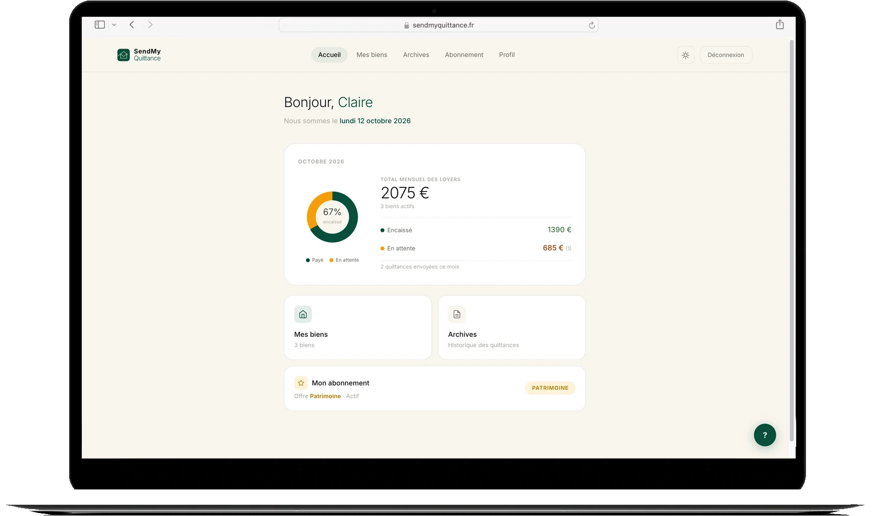 Dashboard sur Mac